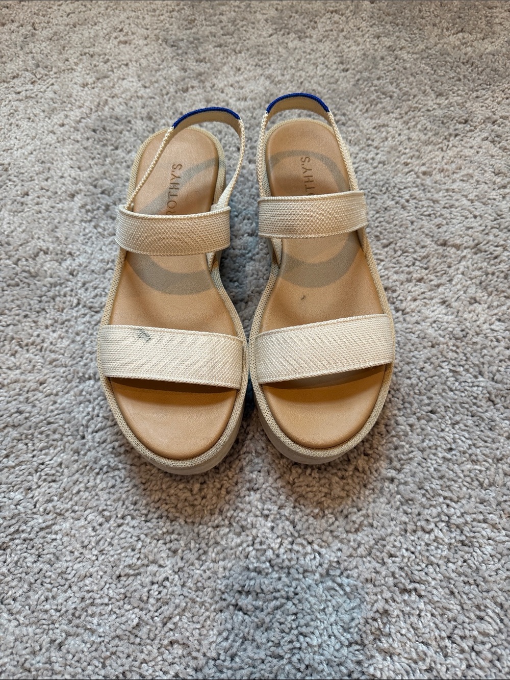 Rothy's Cream Slingback Dual-Strap Sandals